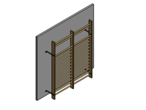 Permanently fixed double wall bars (200 cm), height: 260 cm with installation accessories