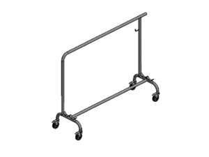 Trolley for transport and storage of one pair of volleyball uprights