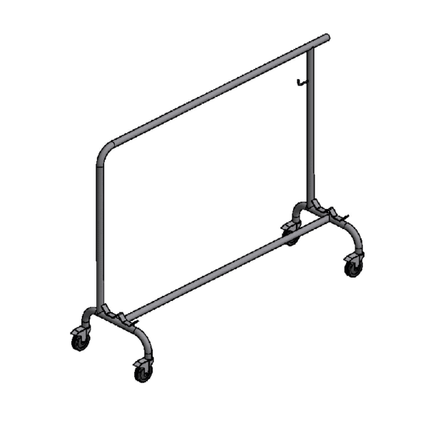 Trolley for transport and storage of one pair of volleyball uprights