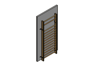 Permanently fixed single wall bars (100 cm), height: 260 cm with installation accessories