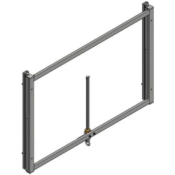 Height adjustment mechanism, manual, for 180x105 cm glass/acrylic/GRP backboards