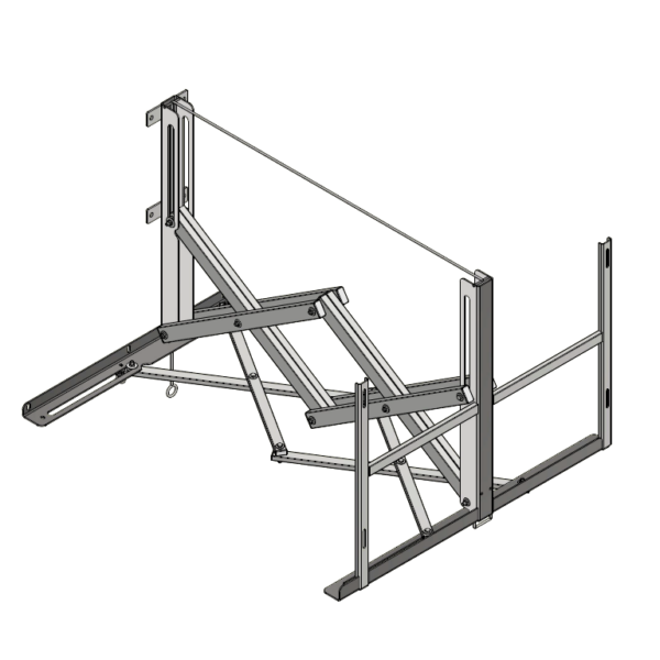 Centrically foldable backboard support structure 170 cm