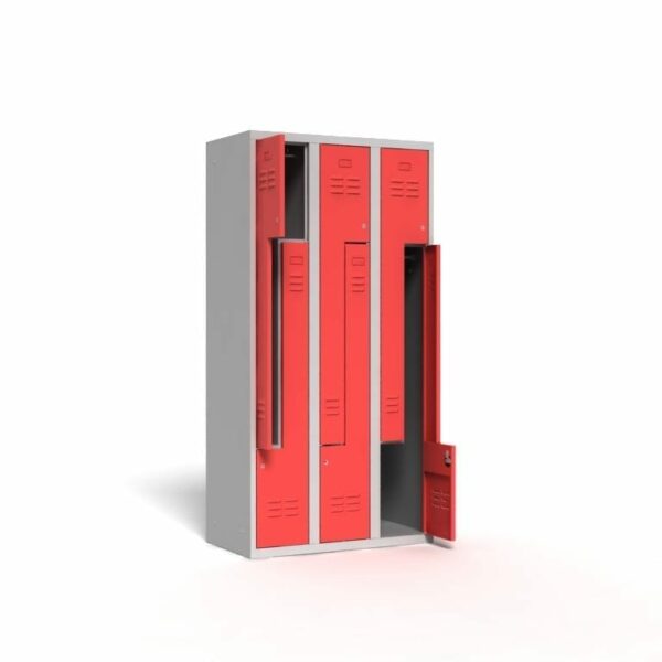 6-compartments "L" shaped wardrobe locker, width 900
