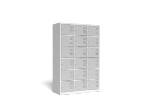 18-compartment locker, 3-column, width 1185 mm
