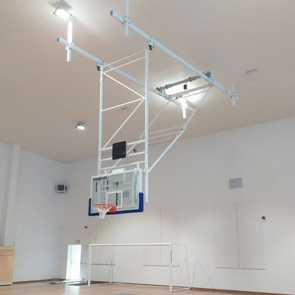 Profesjonalna konstrukcja podstropowa do zawieszania tablic do koszykówki (typ H-FIBA)